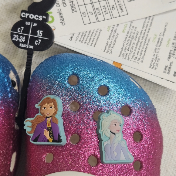 Crocs Frozen Classic Ombre Glitter Clog K. Toddlers Size C7 - Picture 3 of 5